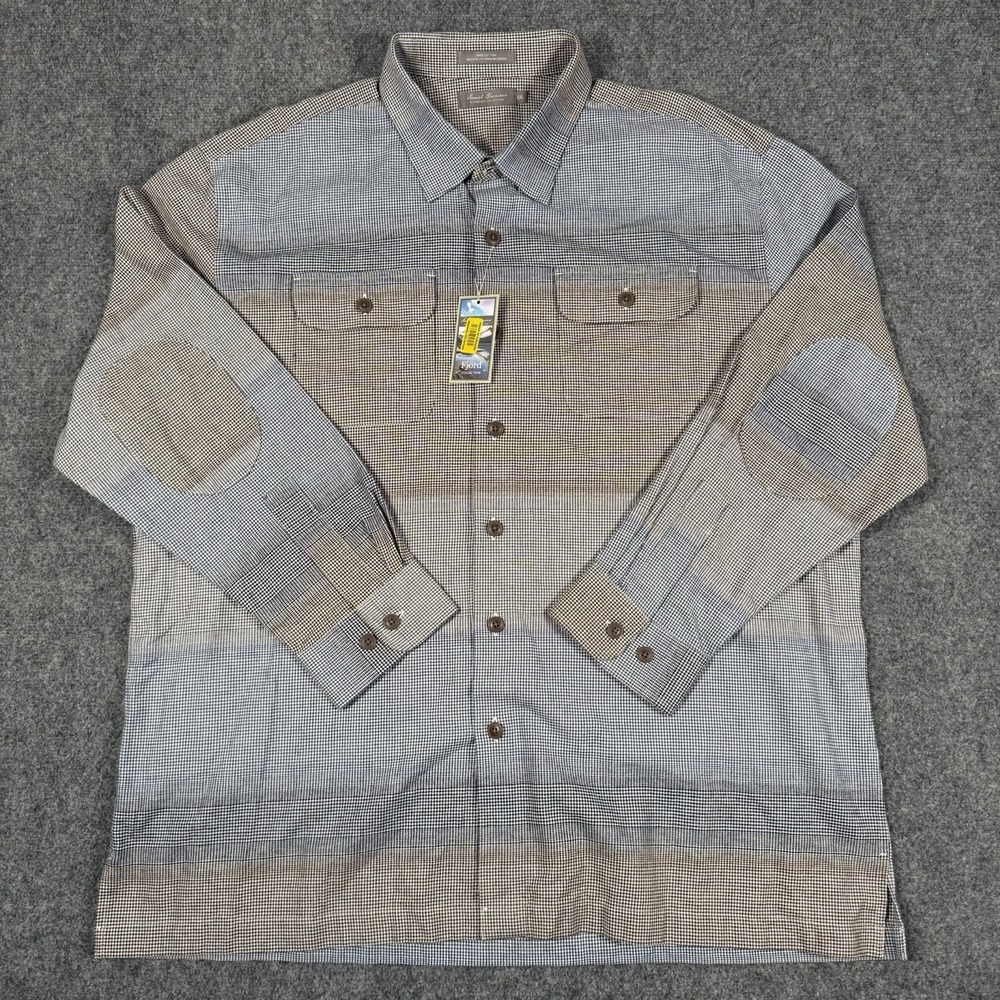 NWT Daniel Cremieux Signature Collection Mens XXL Fjord Shirt Plaid Elbow Patch